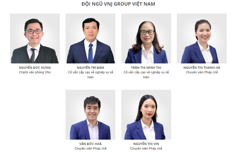 Đội ngũ luật sư tại VNJ với năm kinh nghiệm và bề dày thành tích